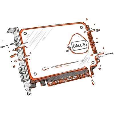 샘 알트먼의 GPU 부족 경고 관련 스케치 스타일 썸네일 이미지, 녹아내리는 GPU 칩